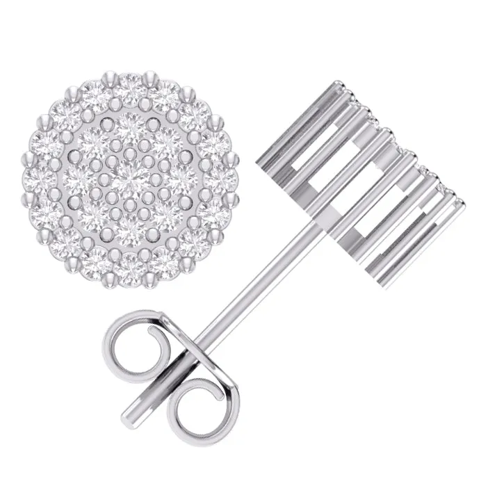 10 Karat White Gold 1.50 Carat Diamond Round Earrings