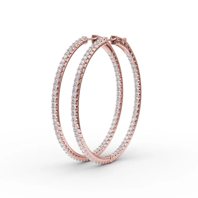 2.9ct Diamond Hoop Earrings