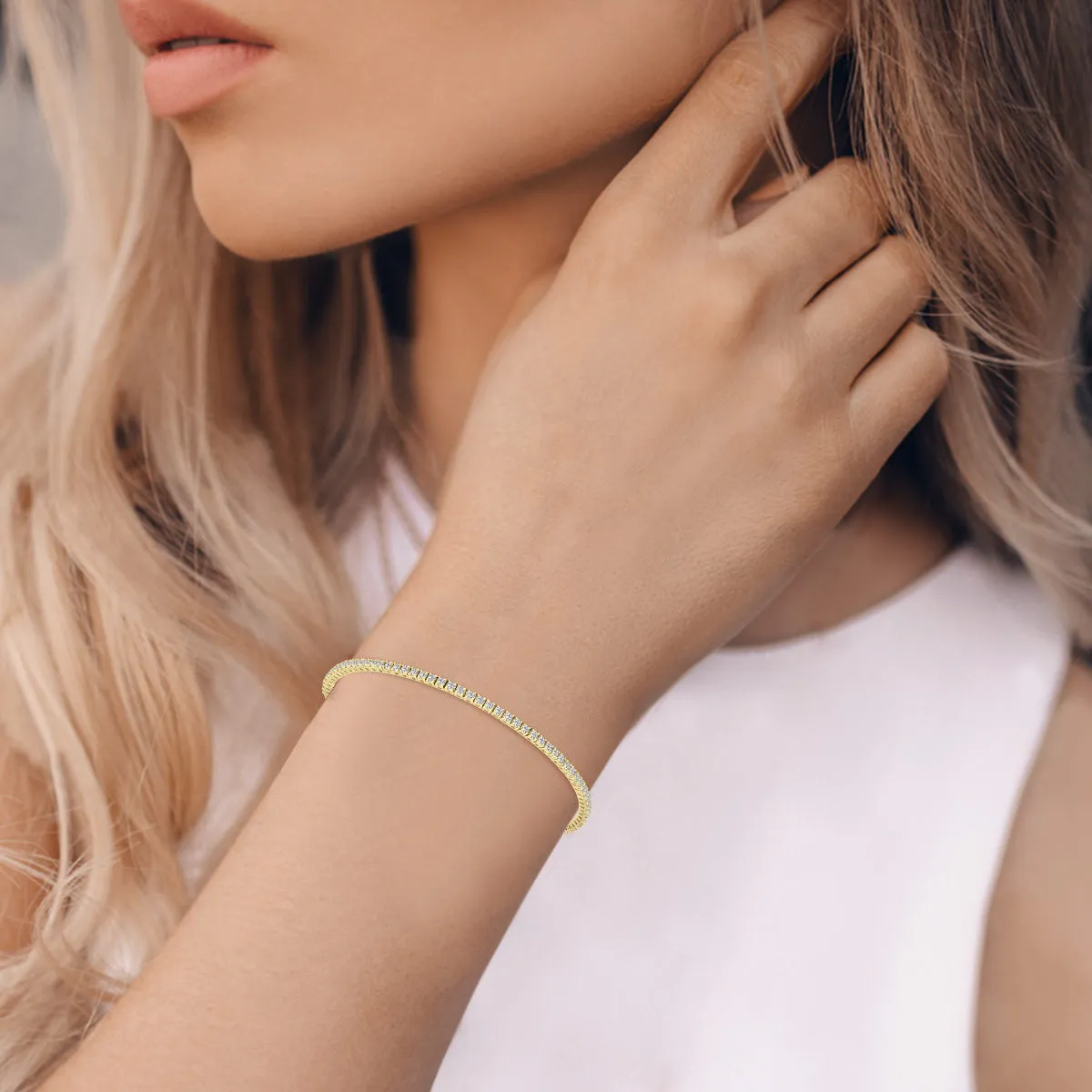 2ct tw LAB GROWN Diamond Bracelet in 14kt Yellow gold