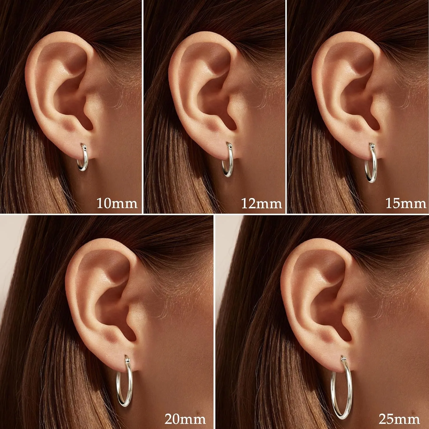BESTEEL 5-10 Pairs Silver Gold Hoop Earrings Set for Women Men Hypoallergenic Surgiacl Stainless Steel Small Huggie Earring Stacks Pack Jewelry for Multiple Piercing Waterproof