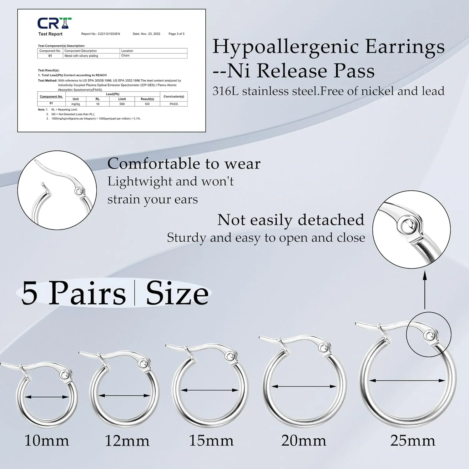 BESTEEL 5-10 Pairs Silver Gold Hoop Earrings Set for Women Men Hypoallergenic Surgiacl Stainless Steel Small Huggie Earring Stacks Pack Jewelry for Multiple Piercing Waterproof