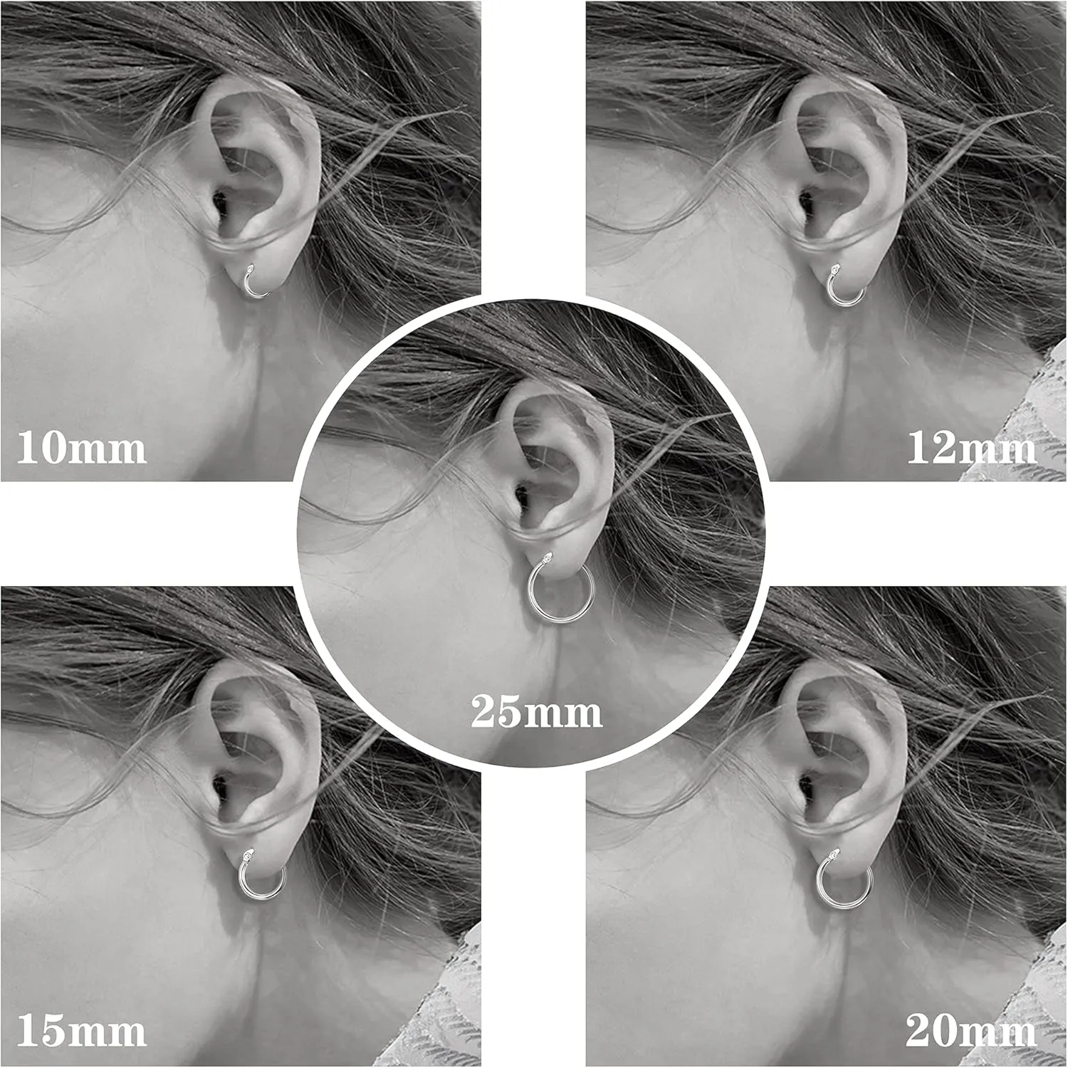 BESTEEL 5-10 Pairs Silver Gold Hoop Earrings Set for Women Men Hypoallergenic Surgiacl Stainless Steel Small Huggie Earring Stacks Pack Jewelry for Multiple Piercing Waterproof