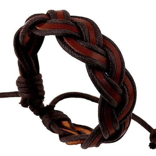 Braided Charm Faux Leather Bracelets