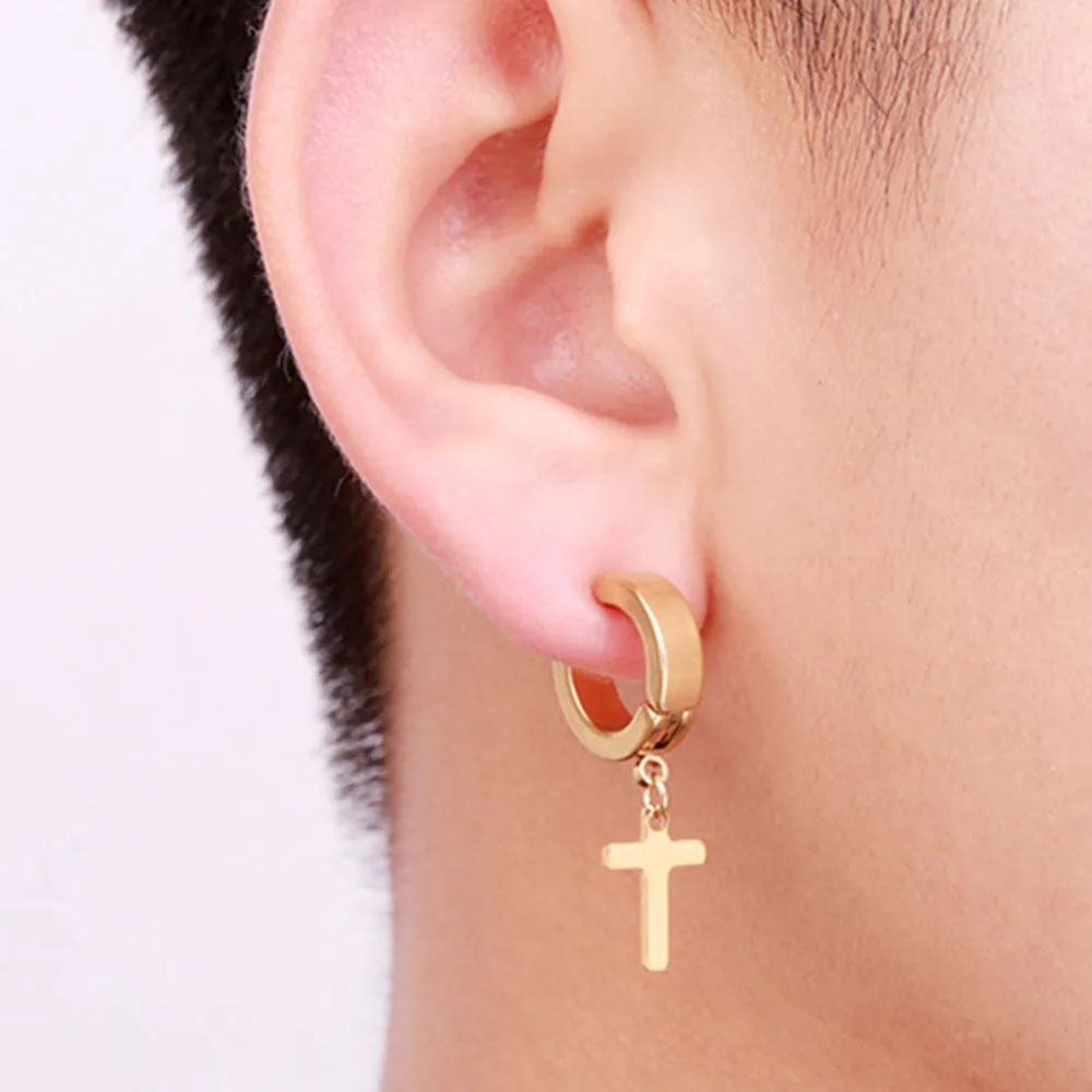 CROSS PENDANTS HOOPS EARRING