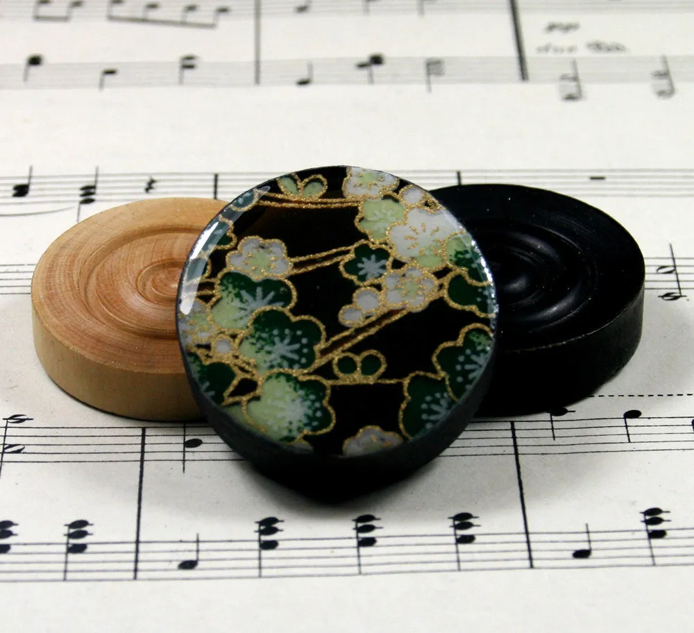 Draughts Piece Brooch - Sakura Green