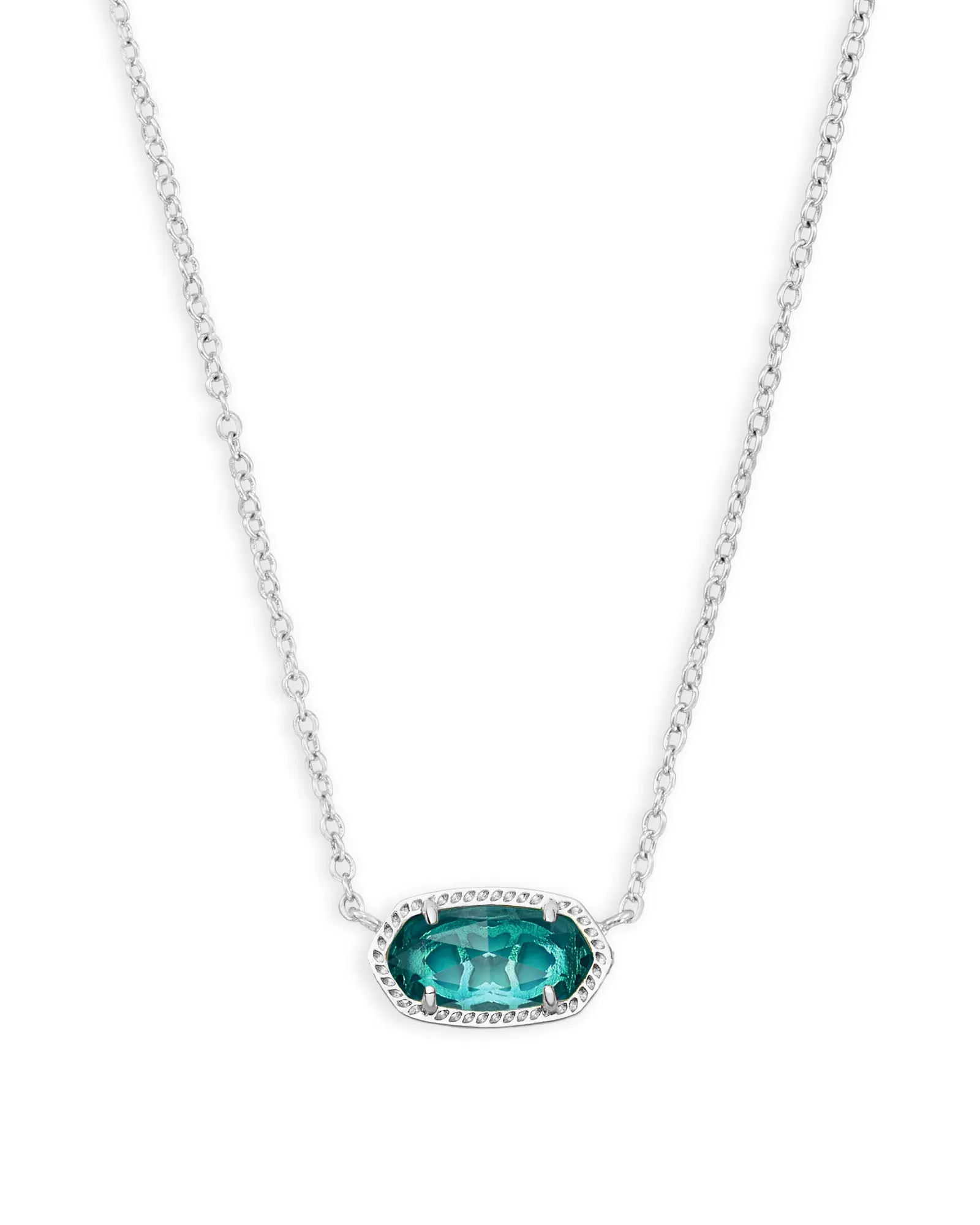 Elisa Silver Pendant Necklace in London Blue | KENDRA SCOTT