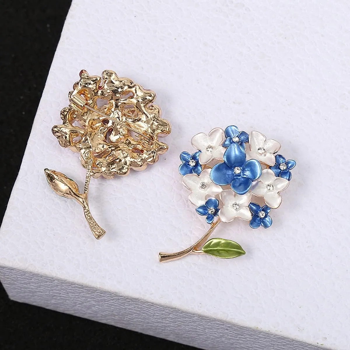 Enamel Purple Lilac Flower Brooches Women Collar Hydrangea Weddings Brooch Pins