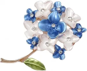 Enamel Purple Lilac Flower Brooches Women Collar Hydrangea Weddings Brooch Pins