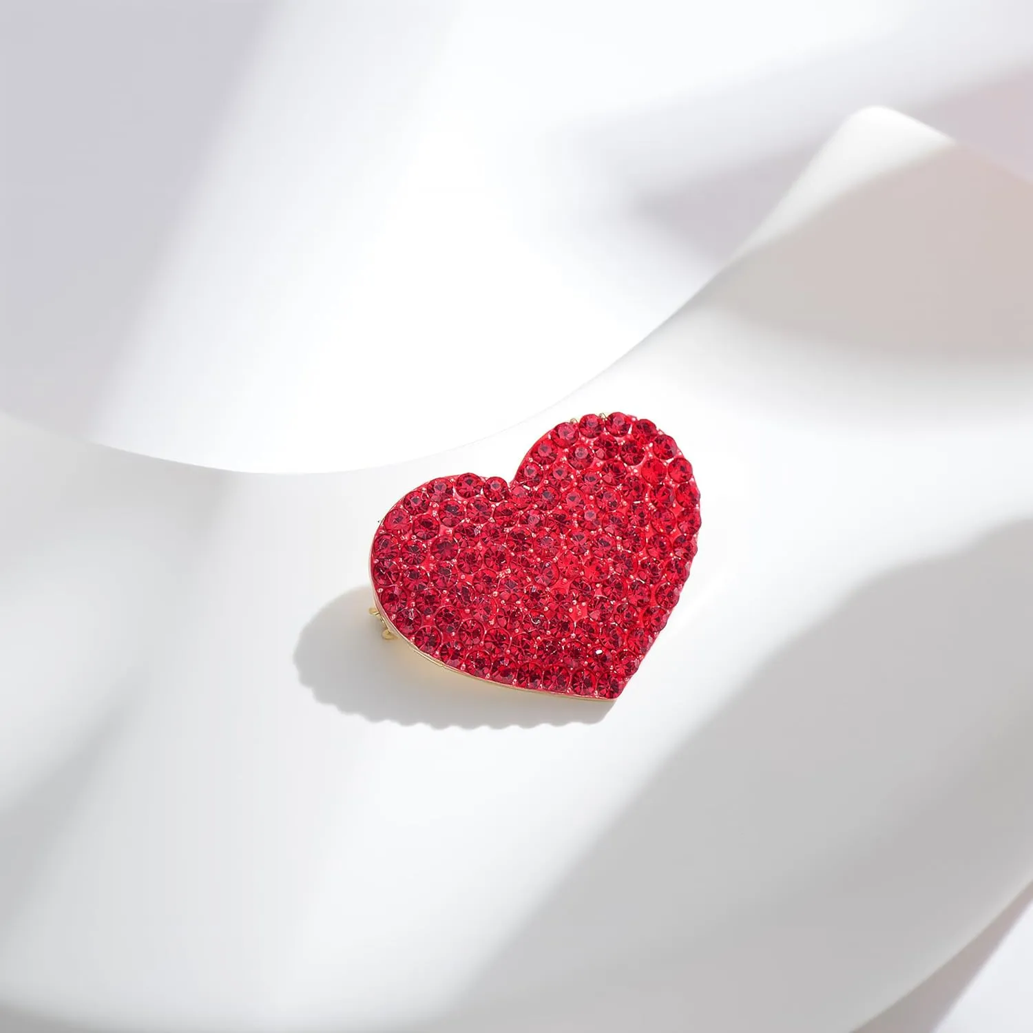 Heart Brooches for Women Rhinestone Crystal Heart Brooch Pin Gift for Wife Girlfriend