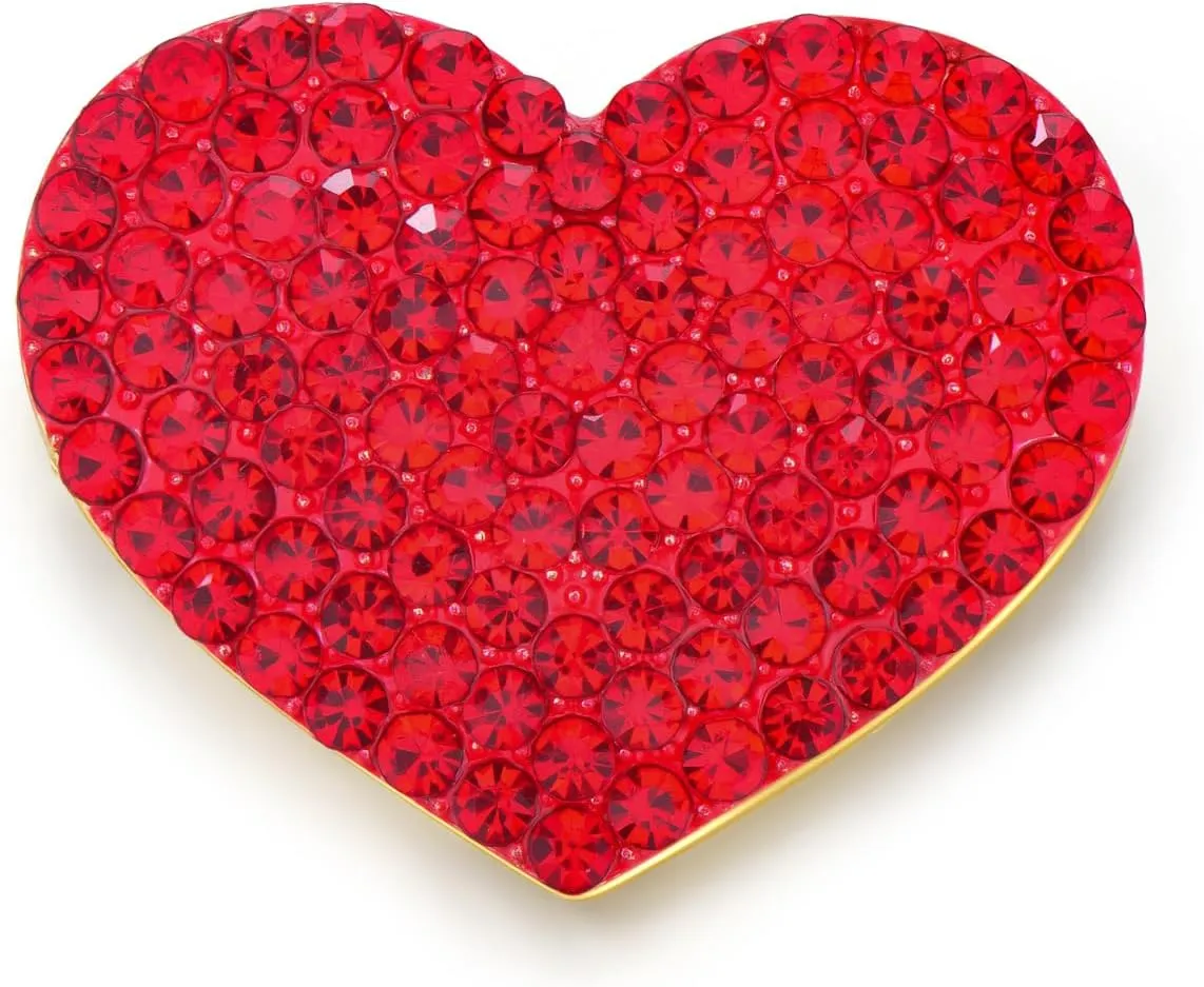 Heart Brooches for Women Rhinestone Crystal Heart Brooch Pin Gift for Wife Girlfriend