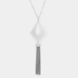 iLLASPARKZ Antique Filigree Metal Fringe Long Necklace
