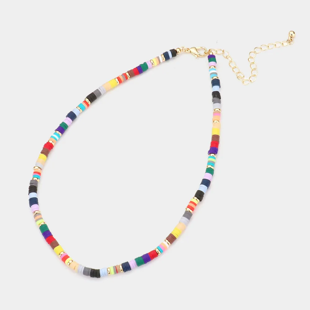 iLLASPARKZ Colorful Heishi Beaded Necklace