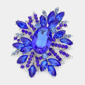 iLLASPARKZ Crystal Flower Leaf Cluster Pin Brooch