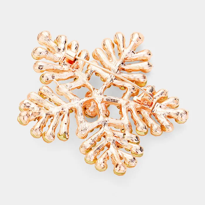 iLLASPARKZ Crystal Pave Snowflake Brooch