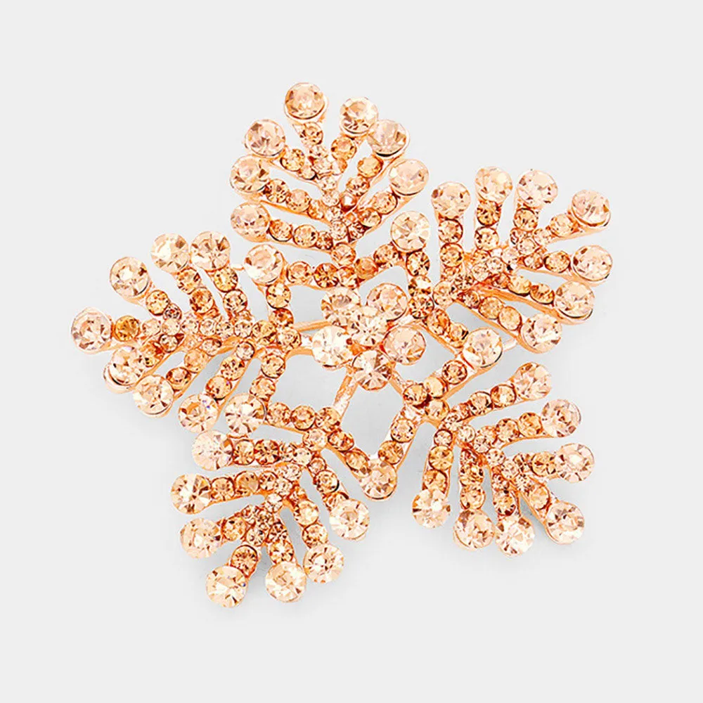 iLLASPARKZ Crystal Pave Snowflake Brooch