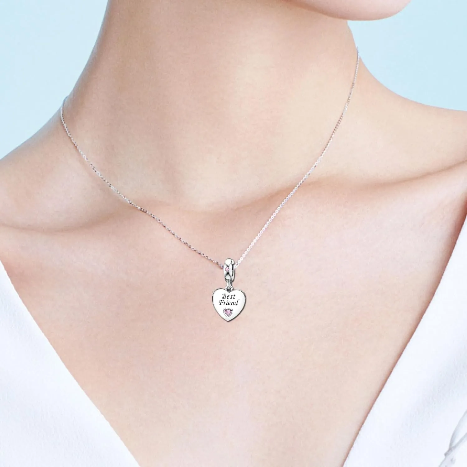 KunBead Pink Heart Love Family Birthday Dangle Charms Compatible with Pandora Charm Bracelet for Auntie Friend Sister Mom Daughter Nana Granddaughter Wife Niece Grandson