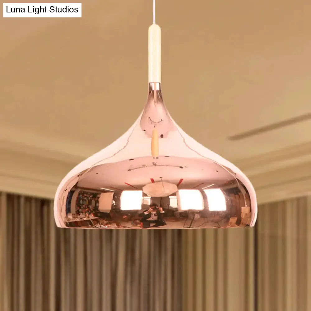 Modernist Pendant Lighting: Stylish Chrome/Gold/Rose Gold Metallic Suspended Light for Dining Table