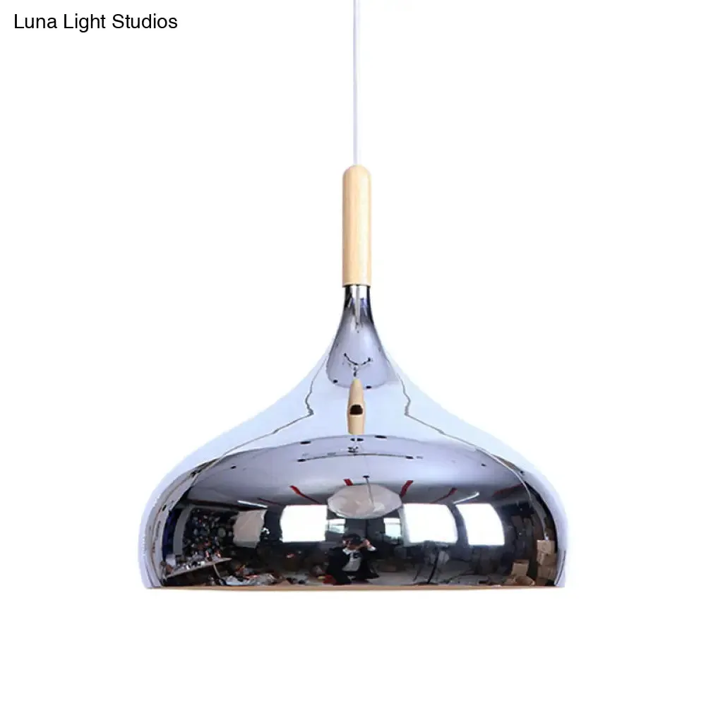 Modernist Pendant Lighting: Stylish Chrome/Gold/Rose Gold Metallic Suspended Light for Dining Table