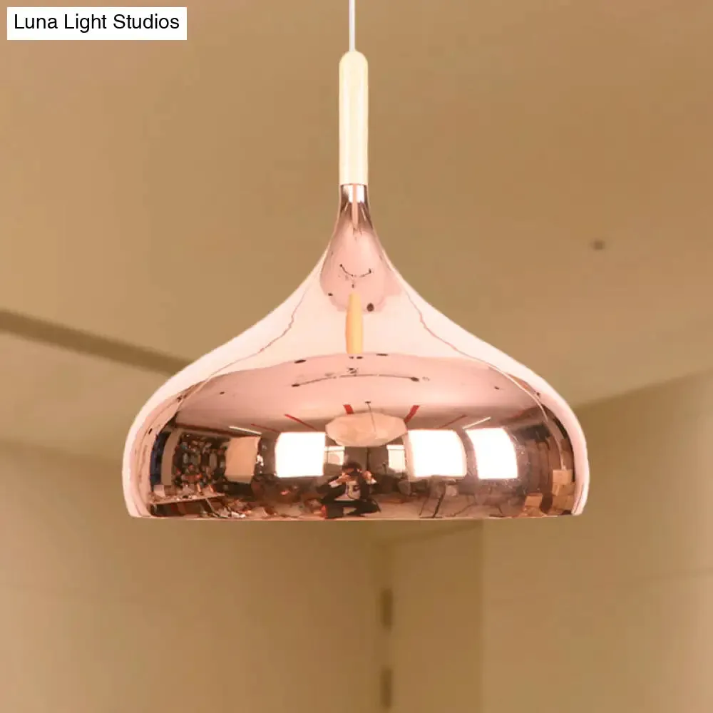 Modernist Pendant Lighting: Stylish Chrome/Gold/Rose Gold Metallic Suspended Light for Dining Table