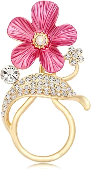 NOUMANDA Fashion Crystal Flower Magnetic Eyeglass Holder Brooches Pin