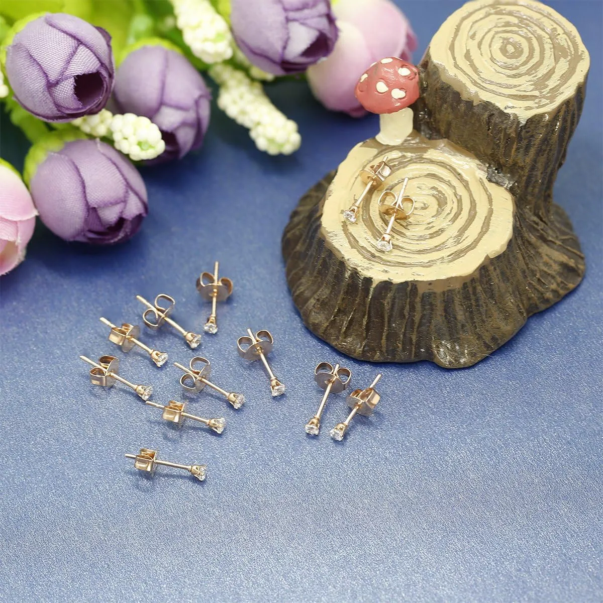 ORAZIO 6 Pairs Tiny 2mm Stainless Steel Stud Earrings For Mens Womens CZ Round Ball Cartilage Earrings Set