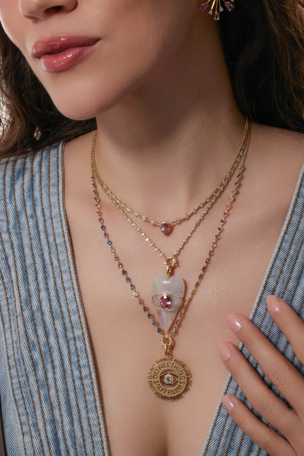 Pastel Colored Closure Necklace