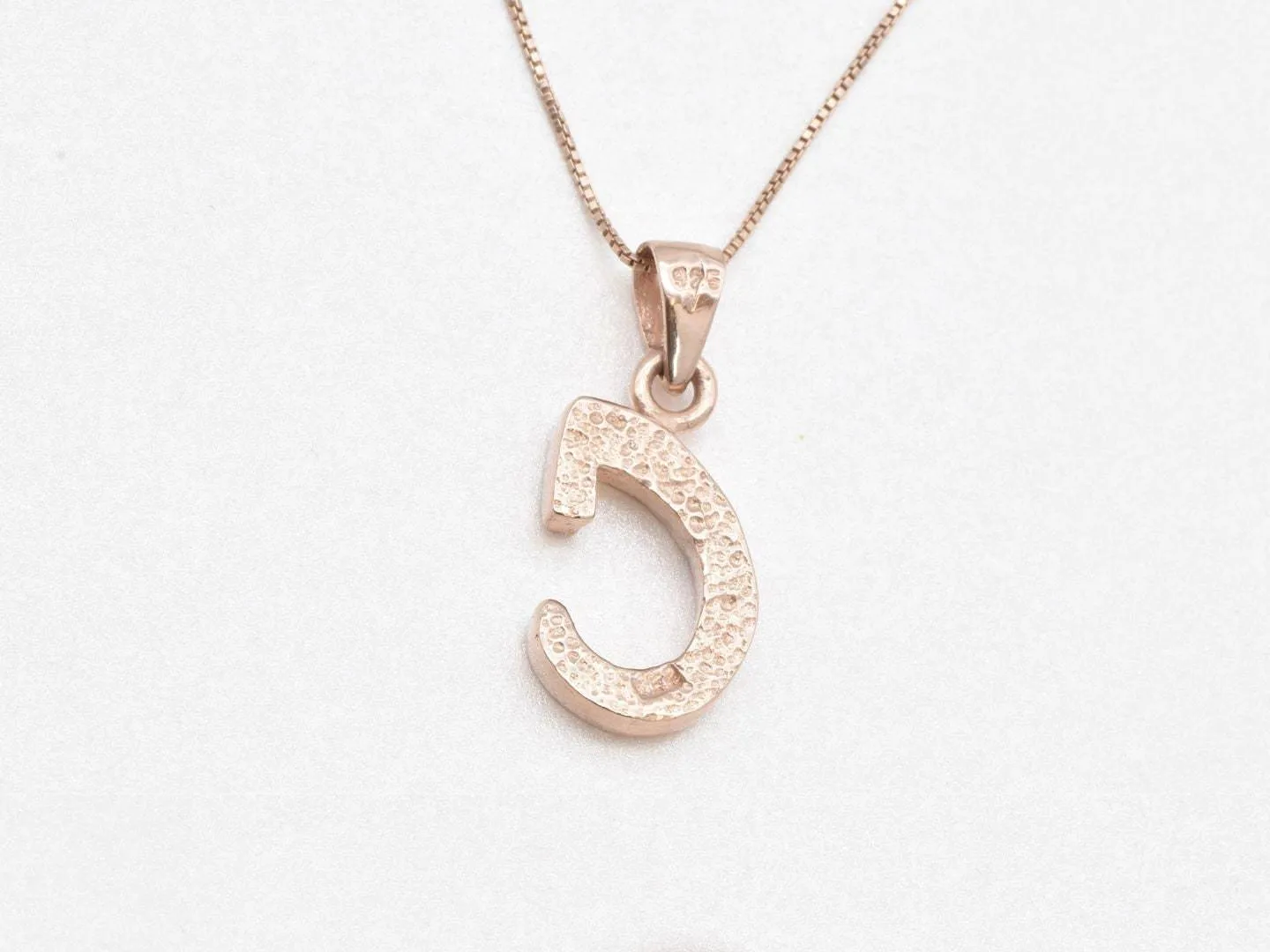 Rose Gold Letter C Pendant - Pink Letter Necklace - Alphabet Letter Necklace