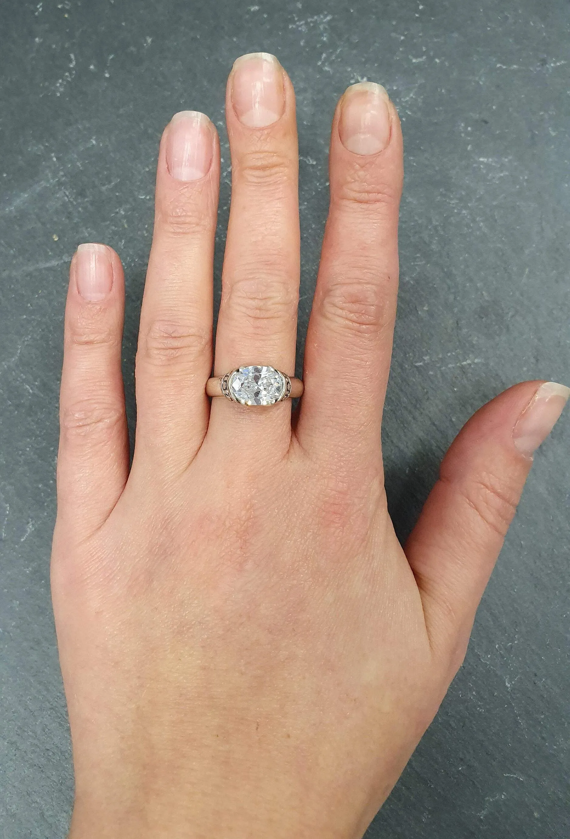 Sparkly Diamond Ring - Clear Boho Ring - Vintage Tribal Ring