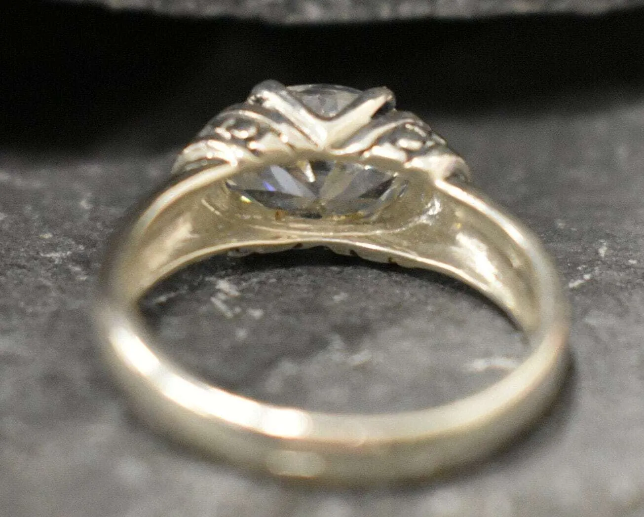 Sparkly Diamond Ring - Clear Boho Ring - Vintage Tribal Ring